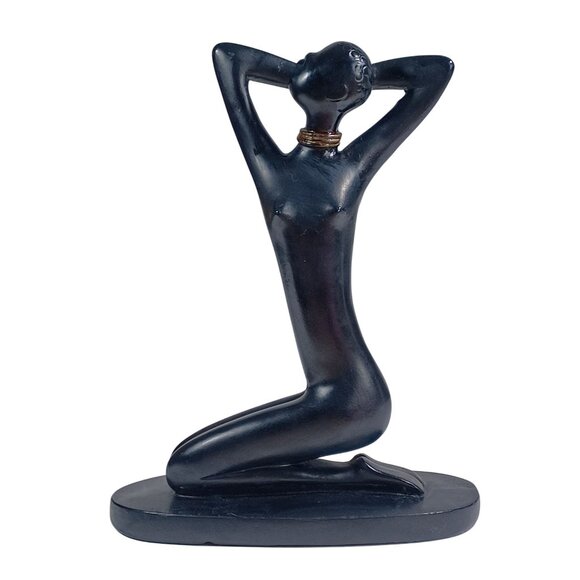 Rare Alexander Backer Chalkware Nude Black Masai Woman Art Deco Figurine MCM - Picture 3 of 8